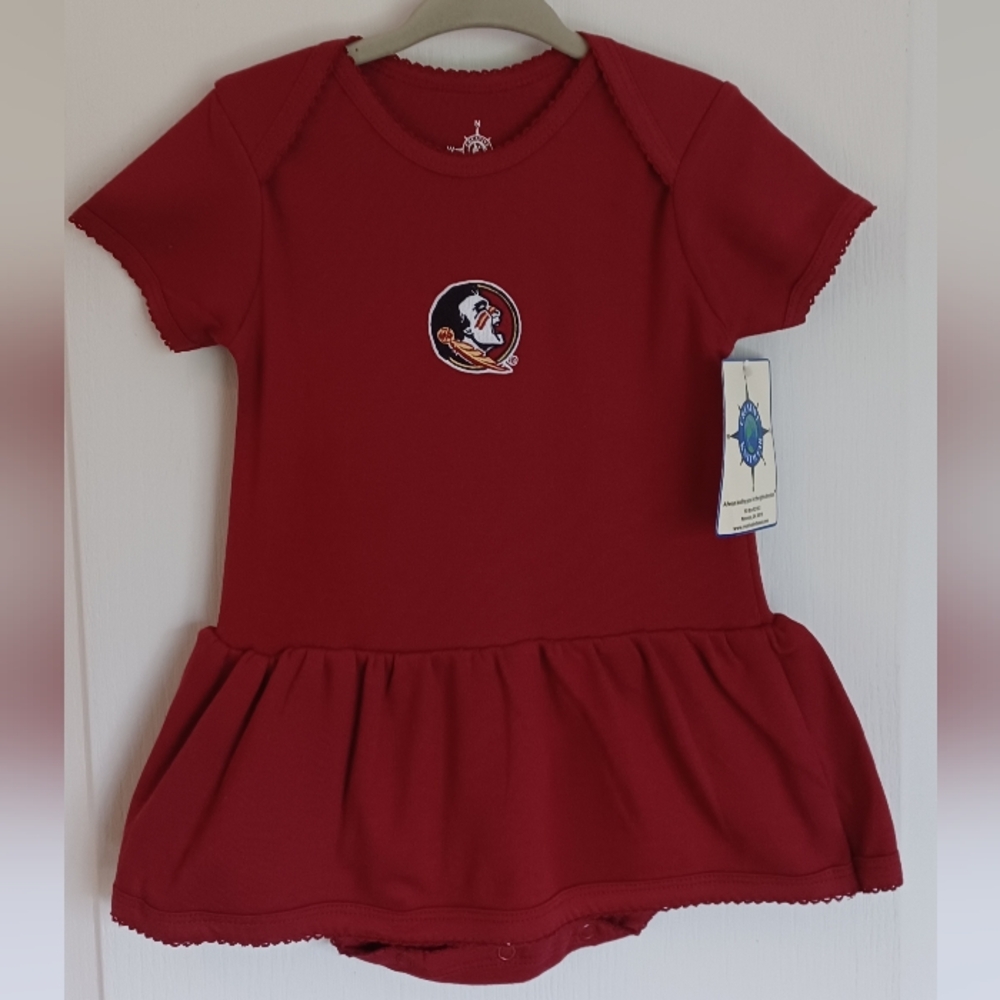 NEW WITH TAGS GIRLS FLORIDA STATE LOGO ONE-PIECE SKIRTED SNAPSUIT 12 MONTHS
